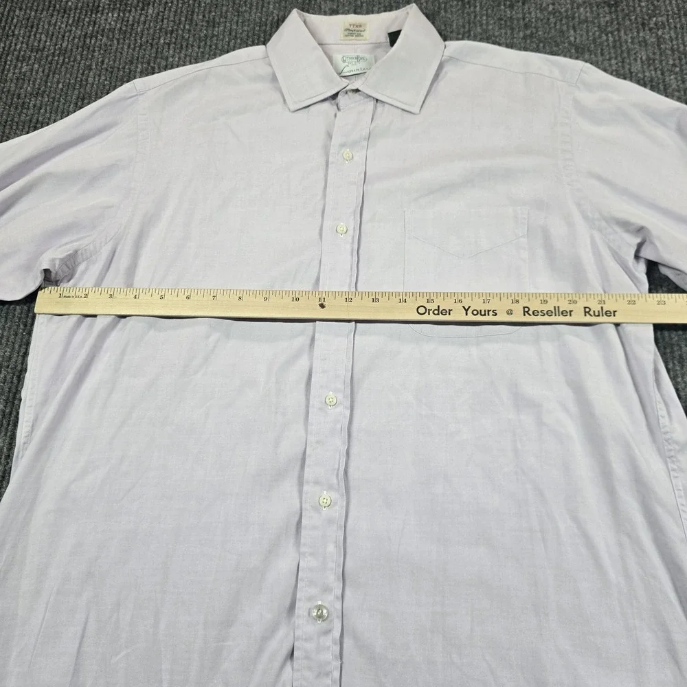 Gitman Bros. Shirt Mens Large Purple Solid Cotton Oxford Long Sleeve Button USA - Picture 10 of 11